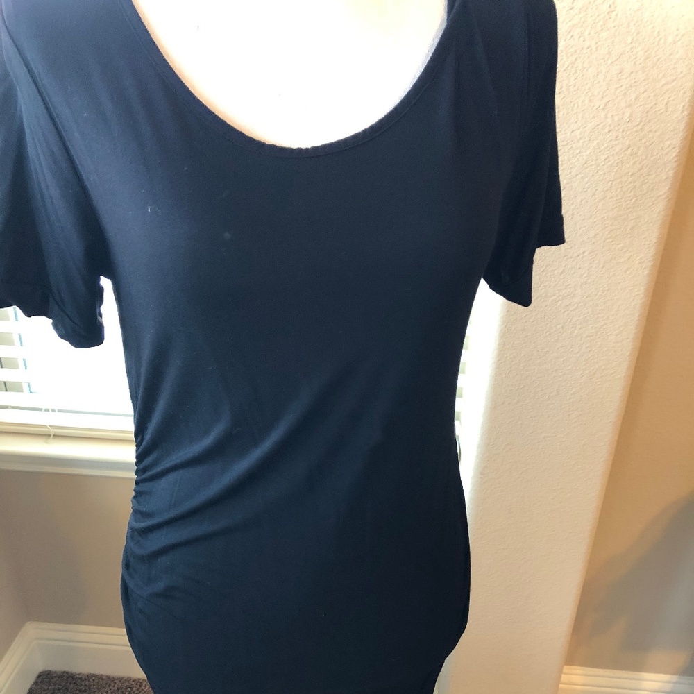Short Sleeved Ruched Maternity Dress